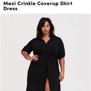 Torrid maxi crinkle cover up